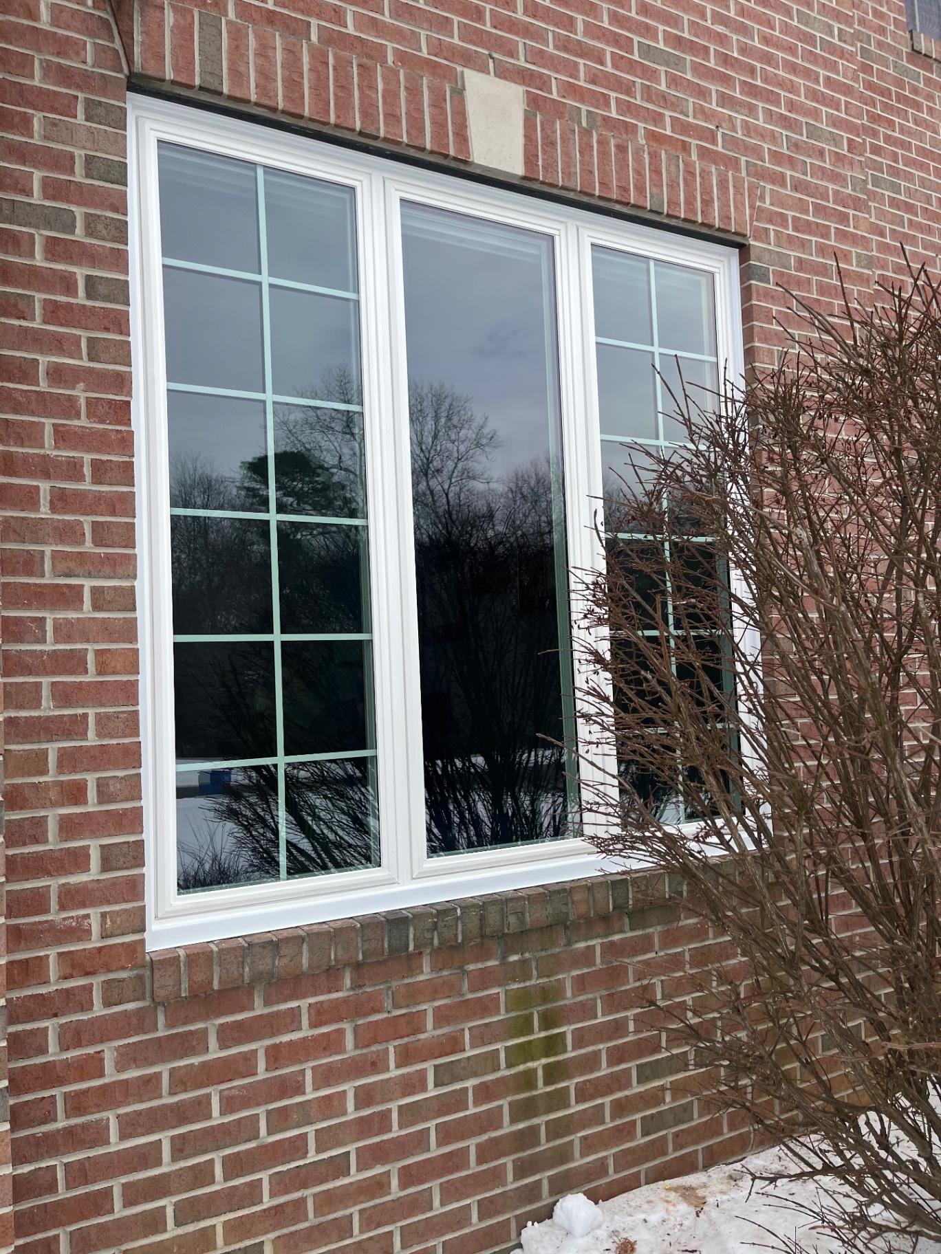 Brick wall casement window — after
