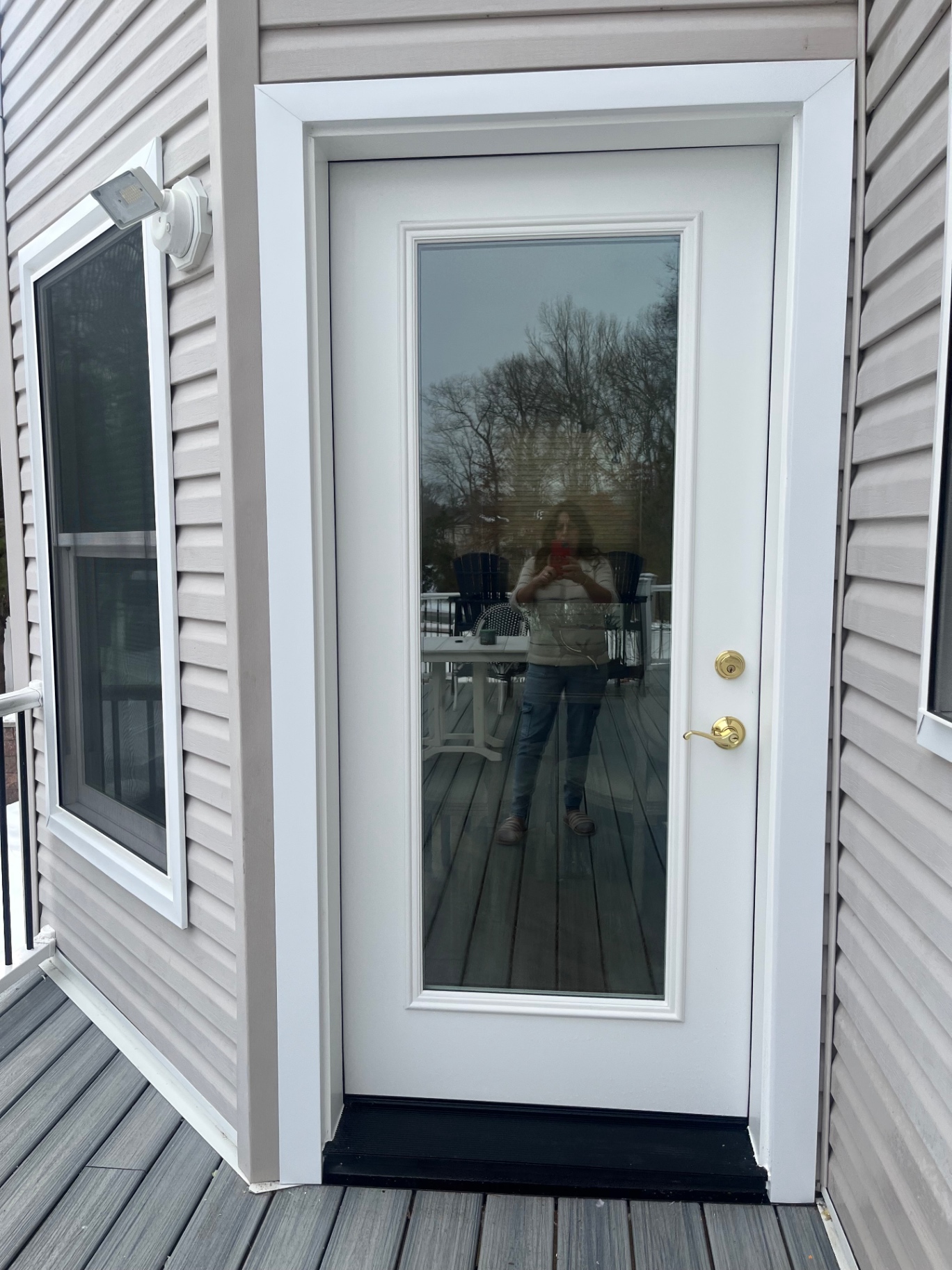 Full-glass exterior door — after